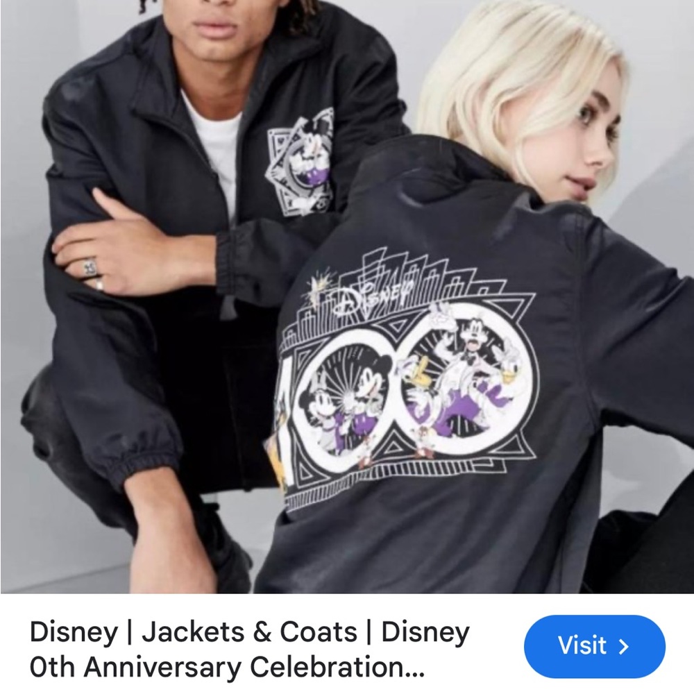 Disney|Graphic Black Jacket 100 year anniversary🎊🎉unisex coat!